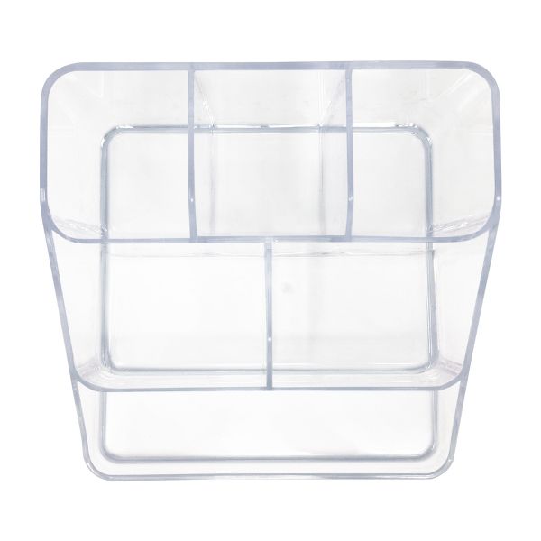 Isaac Jacobs 6 Compartment Clear Acrylic Makeup Organizer and Storage Tray for Cosmetics Office Supplies Crafts Bathroom Countertop Desk and Vanity