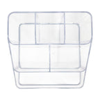 Isaac Jacobs 6 Compartment Clear Acrylic Makeup Organizer and Storage Tray for Cosmetics Office Supplies Crafts Bathroom Countertop Desk and Vanity