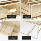 Blu Monaco Gold Desk Organizer - Includes Detachable File Organizer, Stackable Paper Tray & Drawer, Office Supplies for Desk