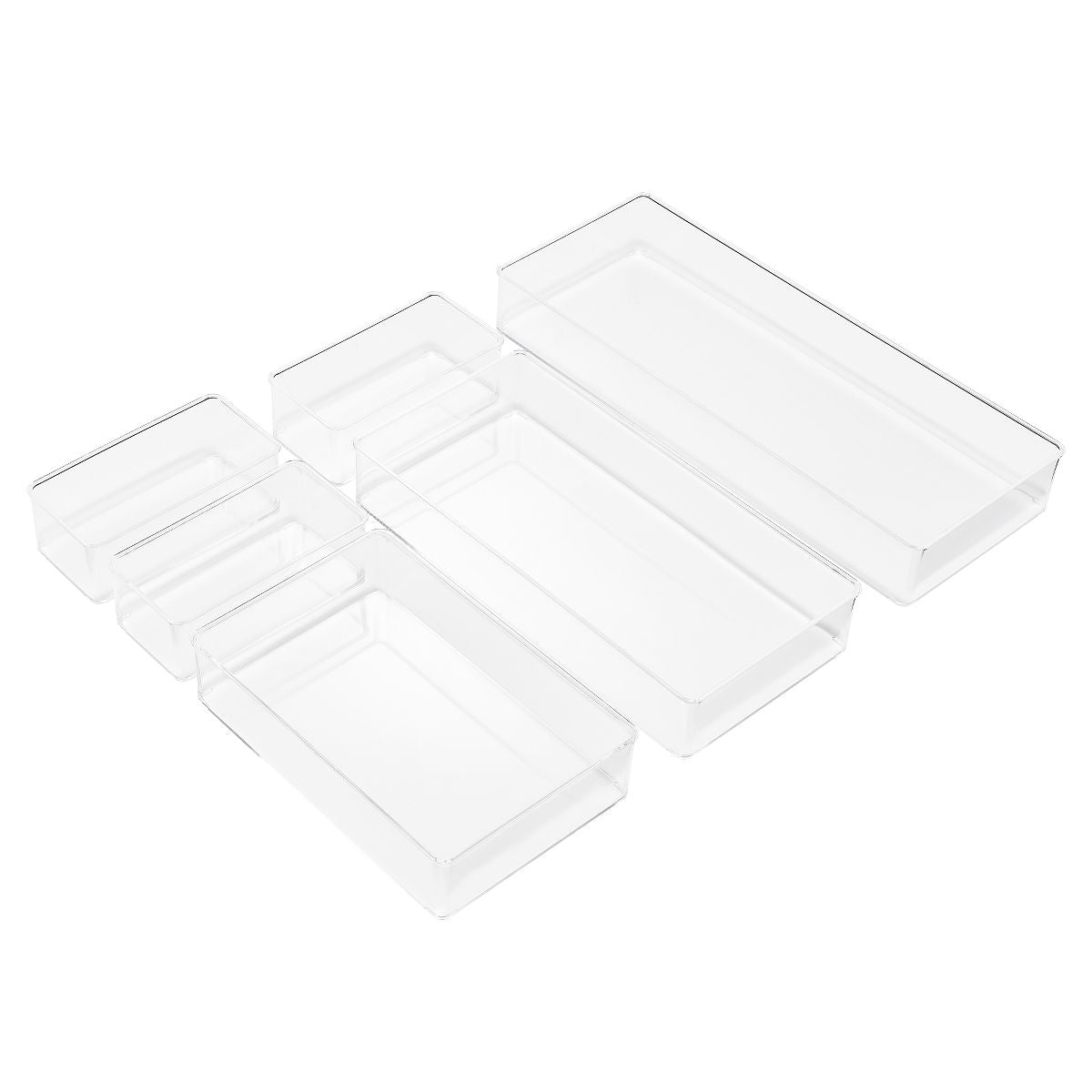 Sorbus 4-Piece Clear Acrylic Office Drawer Organizer Set - Perfect for pens, craft supplies & more