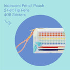 Noted by Post-it Pencil Pouch Kit with Planner Dot Stickers, Coral Red and Purple Felt Tip Pens