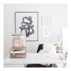 Blu Monaco Workspace Rose Gold Desk Organizer and Accessories Desktop Rack with File sorters and Drawer for Office Supplies, Paper, Device and Folder