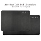 Anecdote Vegan Leather Desk Pad - Large Desk Mat Mouse Pad for Office, Keyboard & Laptop, Easy Clean, Black, 17x23.5