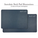Anecdote Vegan Leather Desk Pad - Large Desk Mat Mouse Pad for Office, Keyboard & Laptop, Easy Clean, Black, 17x23.5