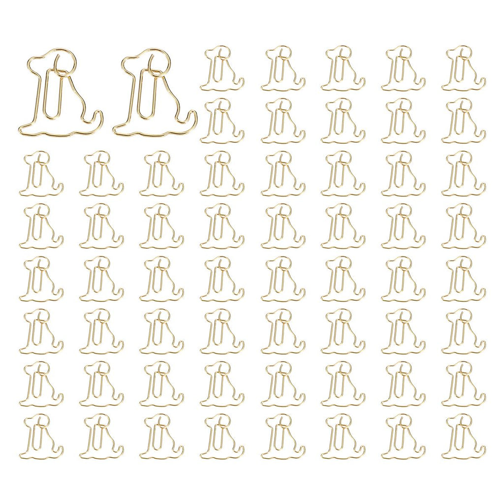 Unique Bargains Metal Cute Decorative Dog Shape Paper Clip Clamp for Home Office Supplies 60 Pcs Gold