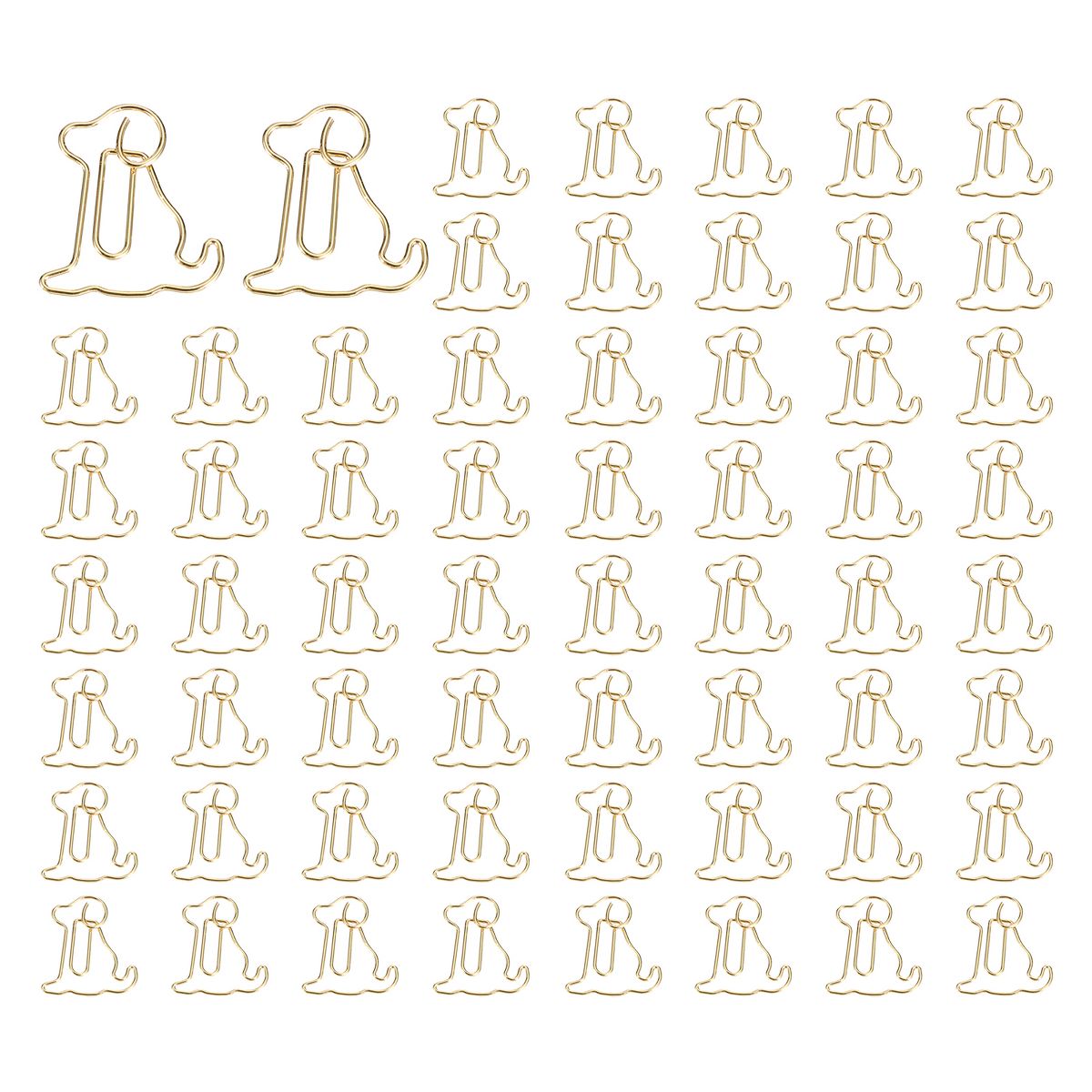 Unique Bargains Metal Cute Decorative Dog Shape Paper Clip Clamp for Home Office Supplies 60 Pcs Gold