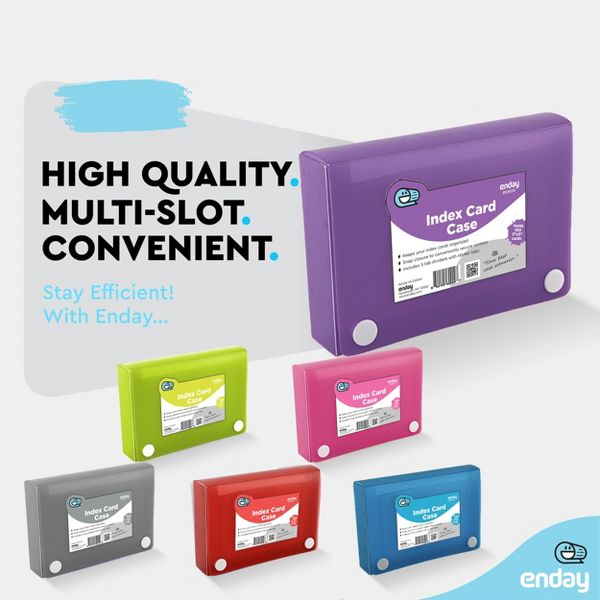 3" X 5" Index Card Case Holds 100 Cards Includes Business Card/Index Holder and 5 Tab Dividers Comes in Blue