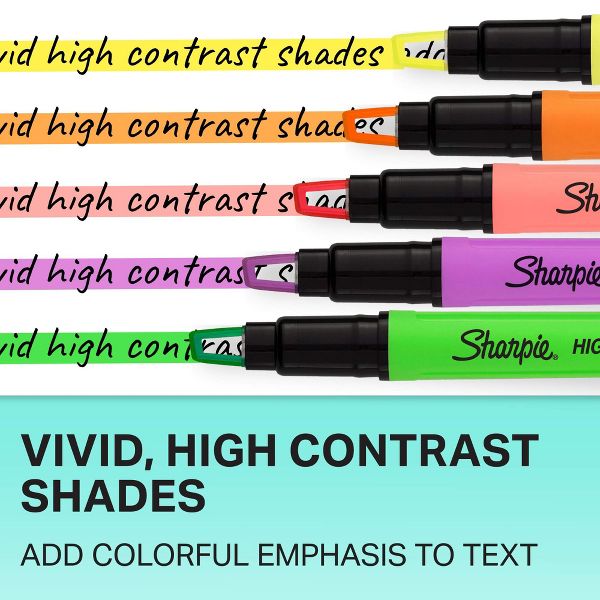 Sharpie Clear View 12pk Highlighters Chisel Tip Multicolored: Bold & Fine Markers for School Supplies