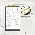 Unique Bargains Glitter Design Office Supplies Acrylic Clipboards 6.02 x 3.94 Inch Black 1 Pc