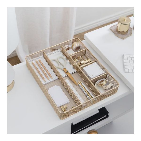 Blu Monaco Desk Drawer Organizer Tray for Office - 6 Compartments