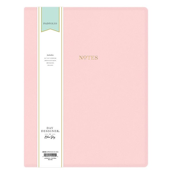 Day Designer Faux Leather Padfolio Blush Pink