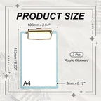 Unique Bargains Glitter Design Office Supplies Acrylic Clipboards 6.02 x 3.94 Inch Black 1 Pc