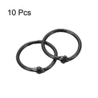 Unique Bargains Carbon Steel Office Supplies Loose-Leaf Book Binder Rings 10 Pcs Black