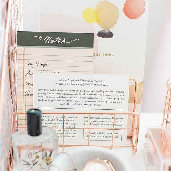 Blu Monaco Monte Rose Gold Wire Desk Organizer Set