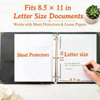 2 Pack Blue Vintage PU Smooth Texture, 3-Hole Ring Binder , Durable Retro Elegant Professional Office School Business Three-Ring Binder