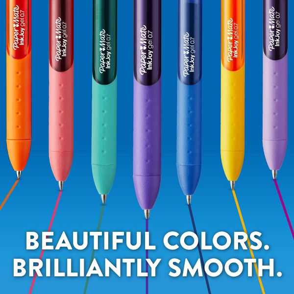 Paper Mate InkJoy Gel 30pk Gel Pens 0.7mm Medium Tip Multicolored: Retractable Stationery & Office Supplies