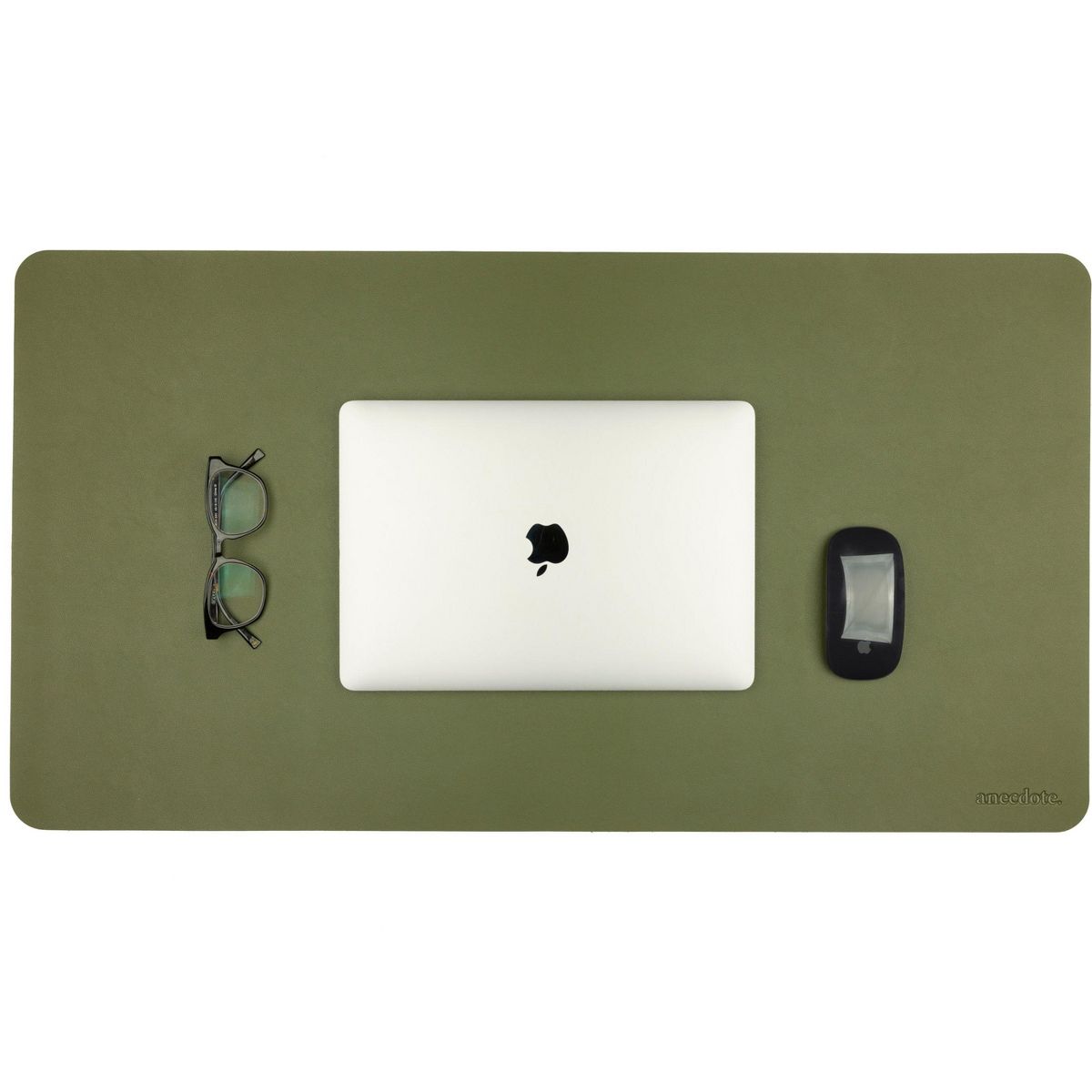 Anecdote Vegan Leather Desk Pad - Large Desk Mat Mouse Pad for Office, Keyboard & Laptop, Easy Clean, Black, 17x23.5