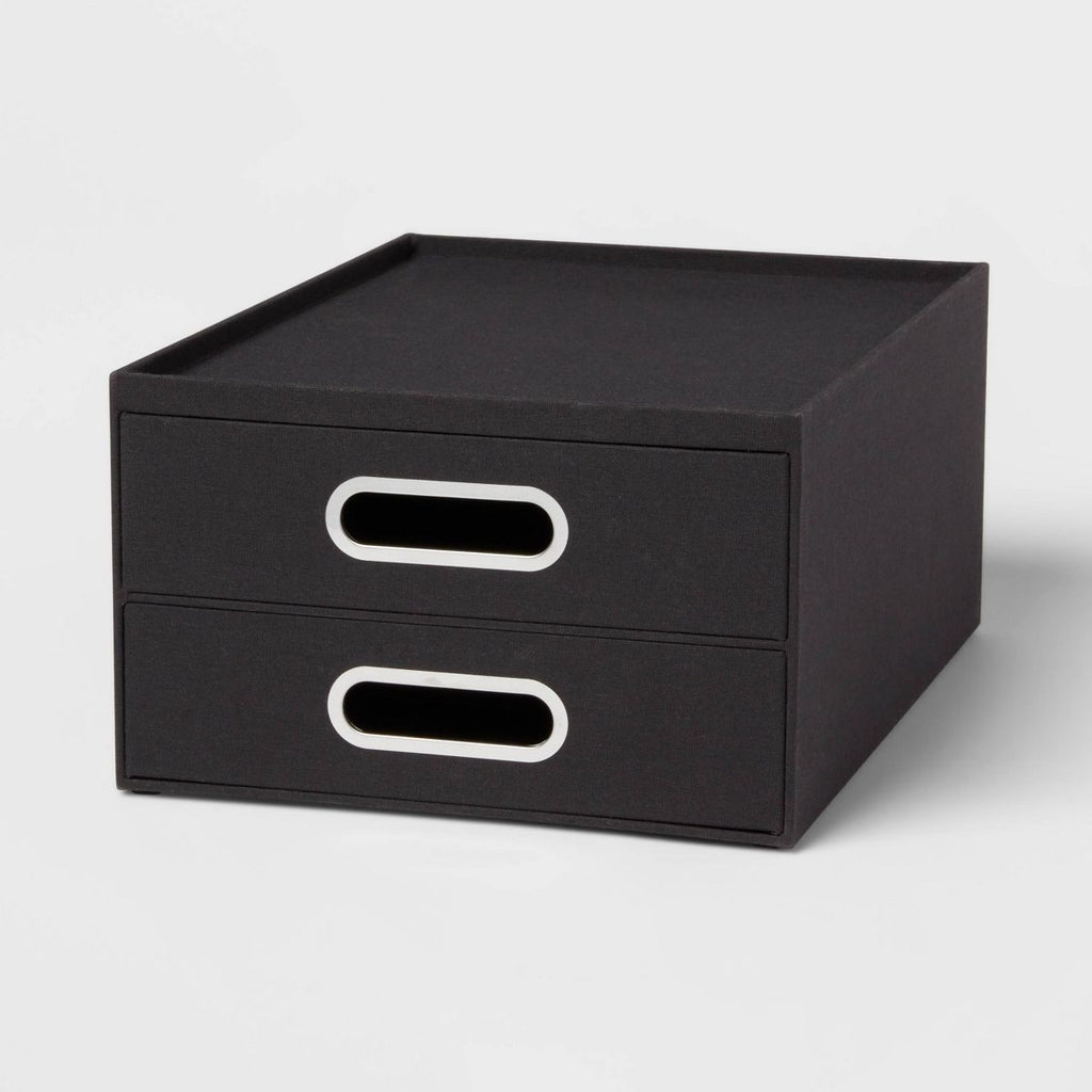 Canvas Desk Drawer Organizer Black - Brightroom™: Office Supplies & Desk Organization, Polyester Canvas, 6" H x 13" D x 9.875" W