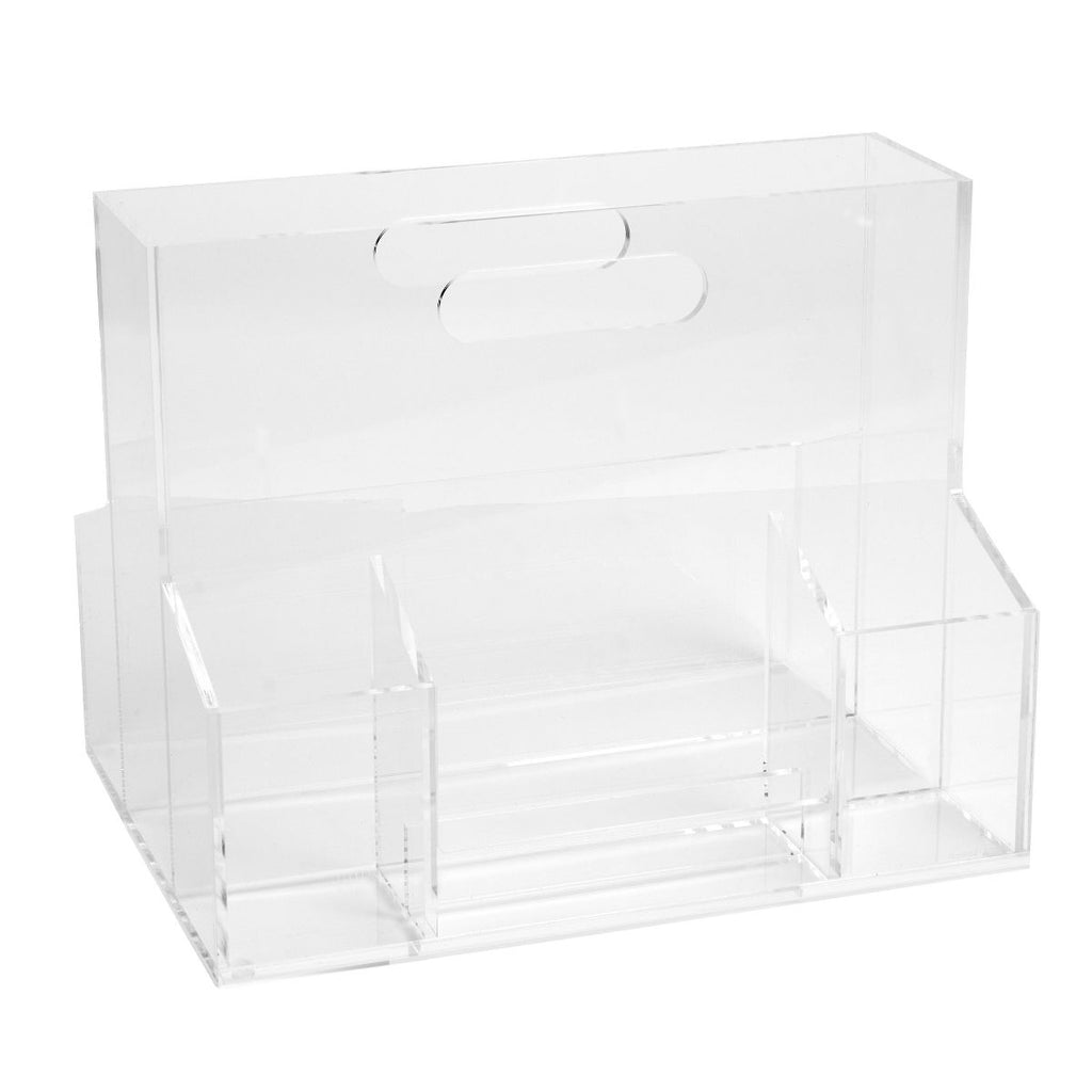 russell+hazel Acrylic Mobile Caddy Clear: Desk Organizer, Office Supplies, Acrylic Desk Accessories, 9.75" Height
