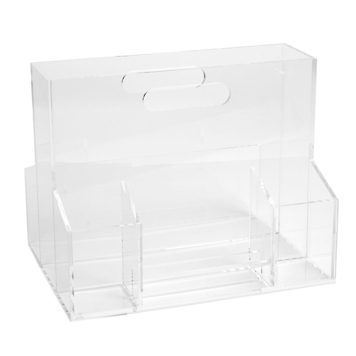 russell+hazel Acrylic Mobile Caddy Clear: Desk Organizer, Office Supplies, Acrylic Desk Accessories, 9.75" Height