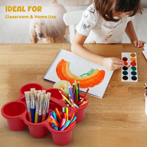 4E's Novelty 4 Pack Pencil Caddy for Classroom, Vibrant Classroom Caddy, Durable Table Drink Holder for School, Useful School’s Desk Caddy