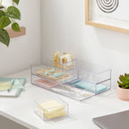 Desk Drawer Organizer Clear - Brightroom™: Office & Stationery Holder, 20% Recycled Plastic, 12"x8"x4"