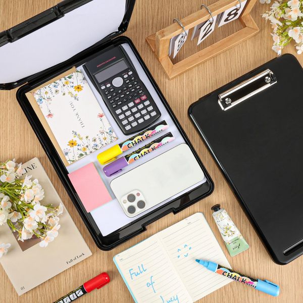 8 Pack Heavy Duty Clipboard with Storage, Durable PP Plastic Clipboards 9.4x13.4 Inches with Pen Holder for Nurses, Teachers, Office School Supplies