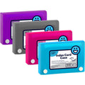 3" X 5" Index Card Case Holds 100 Cards Includes Business Card/Index Holder and 5 Tab Dividers Comes in Assorted Colors - 4-Pack Multicolor