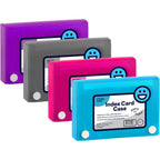 3" X 5" Index Card Case Holds 100 Cards Includes Business Card/Index Holder and 5 Tab Dividers Comes in Assorted Colors - 4-Pack Multicolor