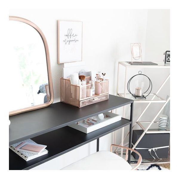 Blu Monaco Rose Gold Desk Organizer with Sticky Note & File Holder