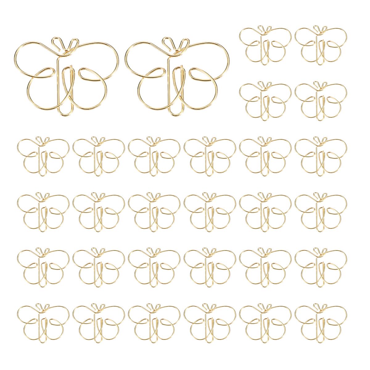 Unique Bargains Home Office Supplies Metal Cute Butterfly Shape Durable Paper Clip 30 Pcs Gold