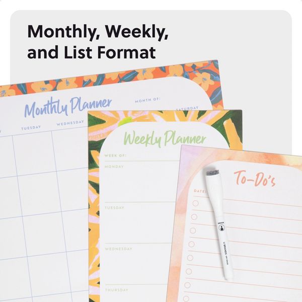 U Brands 4pc Vinyl Magnetic Planner Set Artist Touch