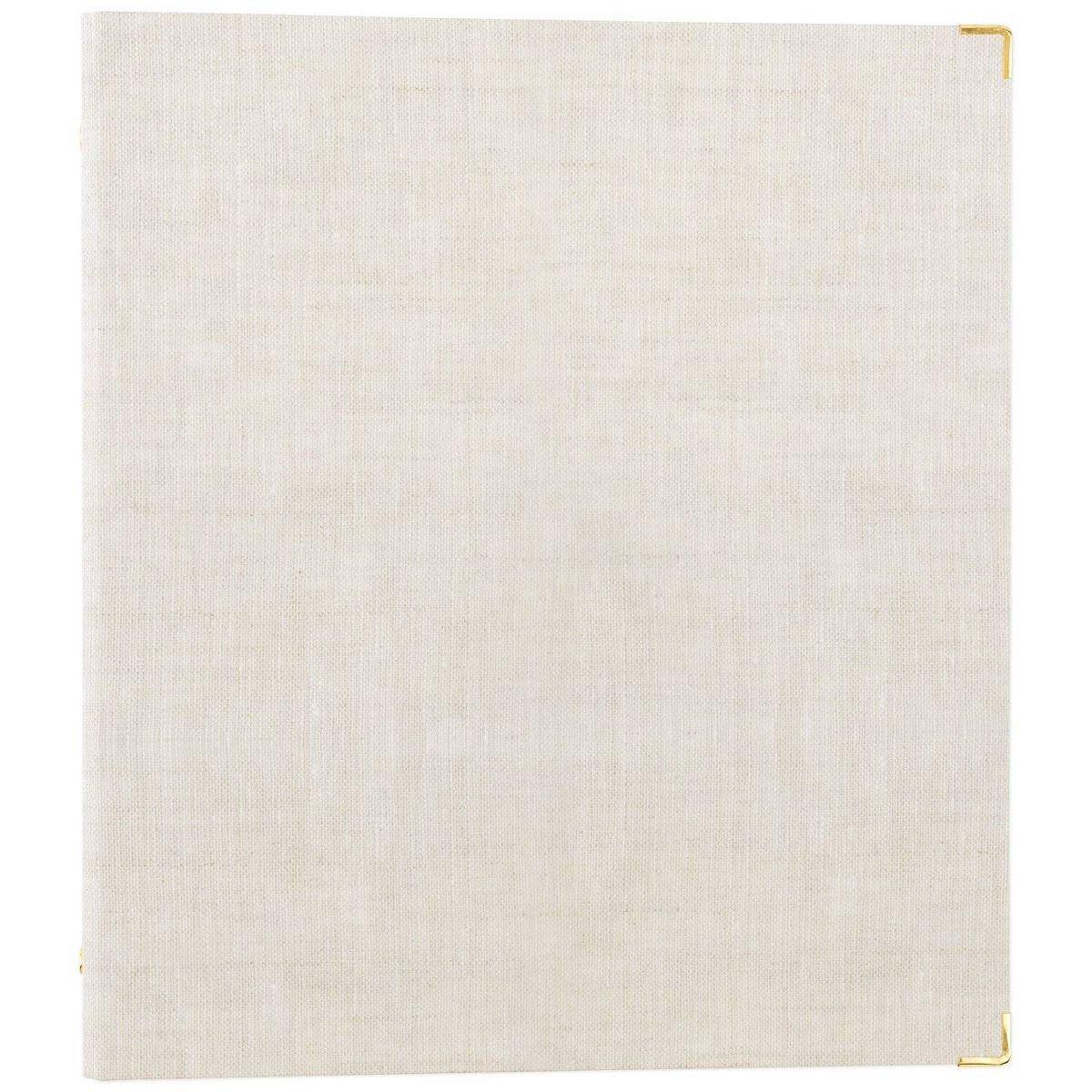 Sugar Paper Essentials 1" Round Ring Binder Flax: Cute Linen Aesthetic Binder with Hard Cover & Internal Pocket