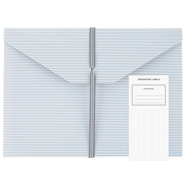 Sugar Paper Essentials Expanding File Blue Stripe
