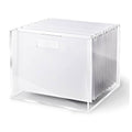 RUSSELL + HAZEL Acrylic File Box: Clear Desk Organizer, Office Supplies, 10" H x 12.75" D x 12.25" W, Acrylic File Holder