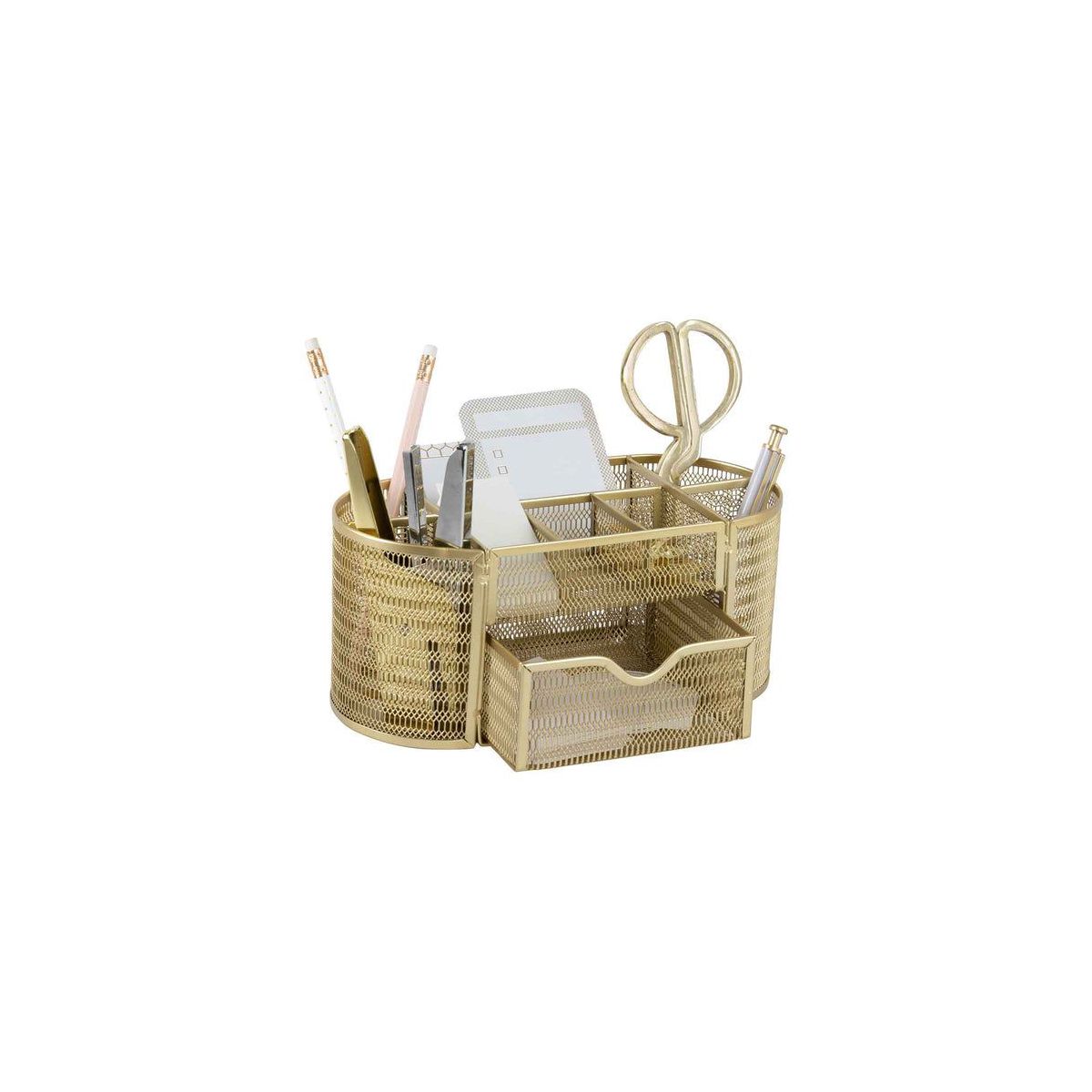 Blu Monaco Aqua Desk Organizer - Strong Metal with Aqua Finish, Storage for Office Supplies, Home or Office Desk Décor