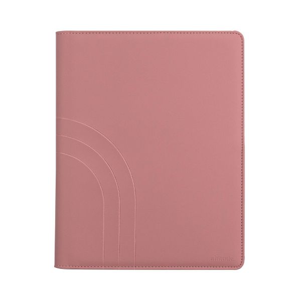 Altitude Padfolio 8.5"x10.5" Vegan Leather Mauve Pink Debossed Arch