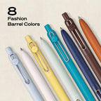 uniball Zento Retractable Liquid Gel Pens, 0.7mm Medium Point, Black Ink, Shoreline Barrel Colors, 8ct – Smooth, Quick-Drying Gel Ink