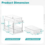 Sorbus 2 Pack Clear 2-Tier Pull-Out Desk & Office Supply Storage Organization Bins