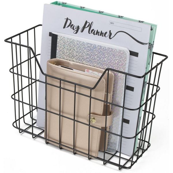 Sorbus Wire Metal 5 in 1 Desk Organizer Set - for Papers, Files, Writing Tools, and More (Black)