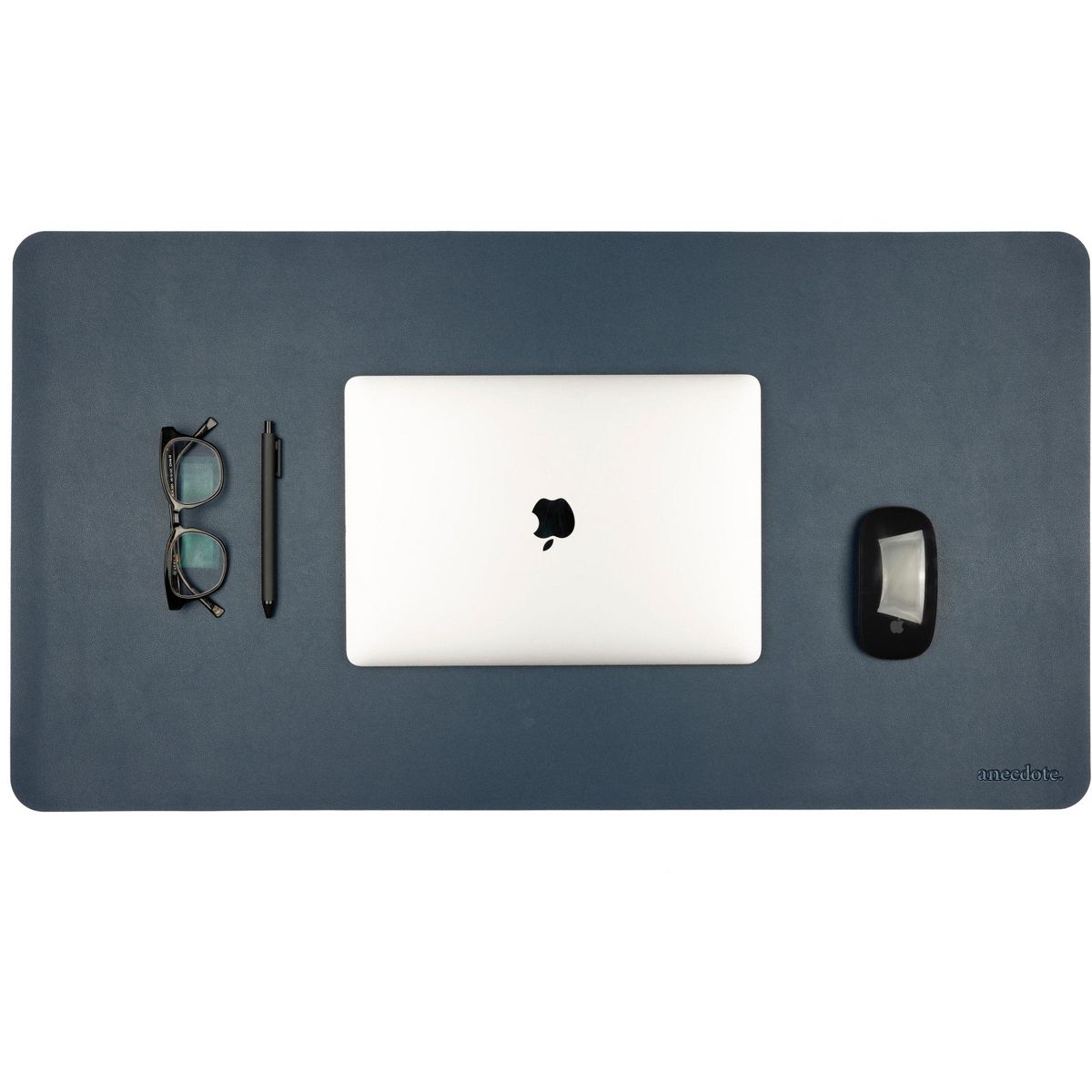 Anecdote Vegan Leather Desk Pad - Large Desk Mat Mouse Pad for Office, Keyboard & Laptop, Easy Clean, Black, 17x23.5