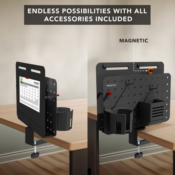 Mount-It! 360 Degree Rotating Pegboard and Organizer with Accessories
