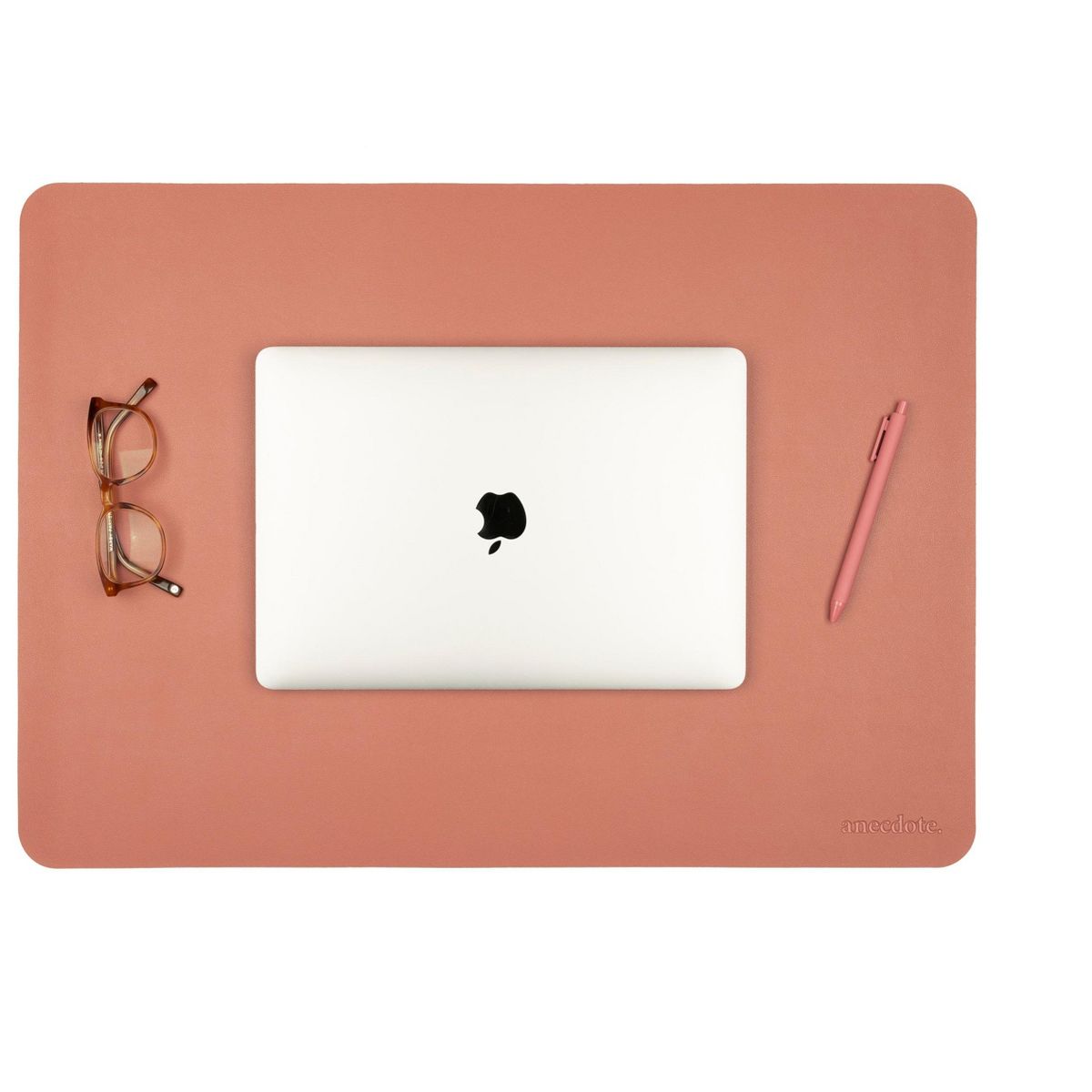 Anecdote Vegan Leather Desk Pad - Large Desk Mat Mouse Pad for Office, Keyboard & Laptop, Easy Clean, Black, 17x23.5
