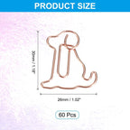 Unique Bargains Metal Cute Decorative Dog Shape Paper Clip Clamp for Home Office Supplies 60 Pcs Gold