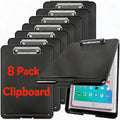 8 Pack Heavy Duty Clipboard with Storage, Durable PP Plastic Clipboards 9.4x13.4 Inches with Pen Holder for Nurses, Teachers, Office School Supplies