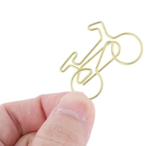 Unique Bargains Decorative Planner Clips for Document Note Sorting Organizing Office Supplies 10 Pcs Bicycle Shape (Gold Tone)