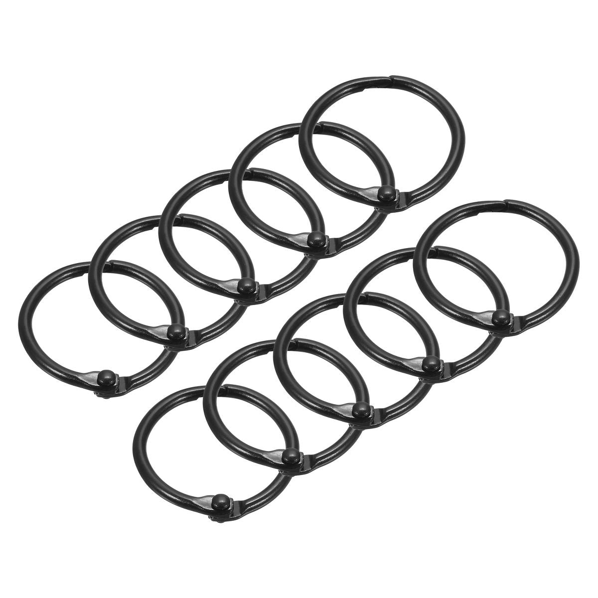 Unique Bargains Carbon Steel Office Supplies Loose-Leaf Book Binder Rings 10 Pcs Black
