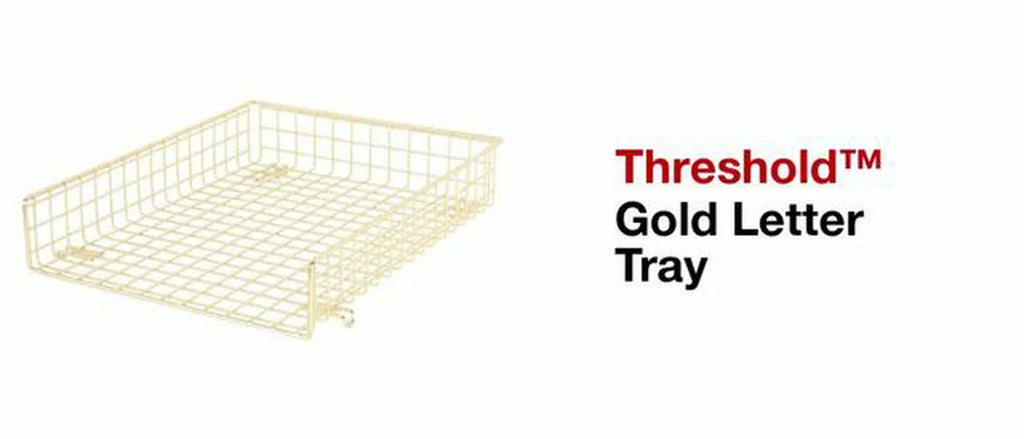 Grid Wire Letter Tray Gold - Threshold™: Steel Desk Organizer for Office Supplies & Organization