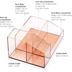 Clear Acrylic Makeup Brush Organizer with Metallic Rose Gold Base, 4 Compartment Office Organizers for Desk - Elavain