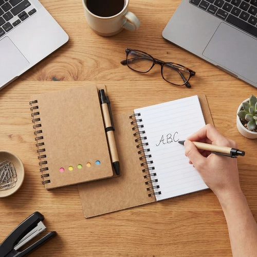 30PCS Spiral Notebook Set with Lined Paper - Portable Pocket Size - Includes Free Eco-friendly Ballpoint Pens, Sticky Notes, 5-Color Bookmarks
